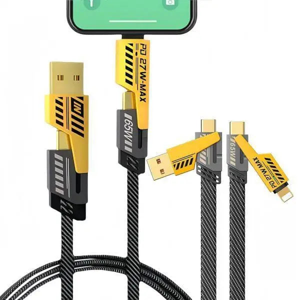 4-in-1 Fast Charging Data Cable USB to Type-C, Lightning & Micro USB – High Speed Charging & Data Sync – 1 Meter