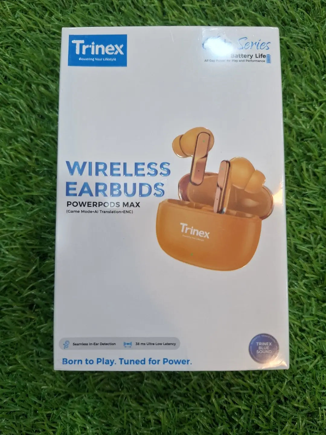 Trinex PowerPods Max Wireless Earbuds With Bluetooth 5.3, AI Real-Time Translation, 38ms Low Latency Game Mode, 13mm Titanium Drivers, ENC Call Clarity And Up To 35H Playtime. Perfect For Gaming, Music, Calls And Everyday Use.