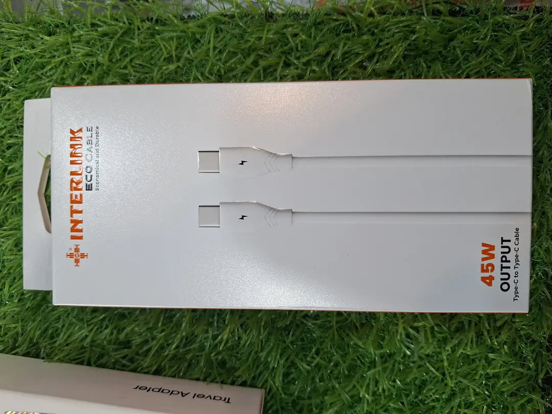 Interlink Eco Cable USB-C to USB-C 45W Fast Charging Cable 1M - 480Mbps Data Transfer Premium Quality