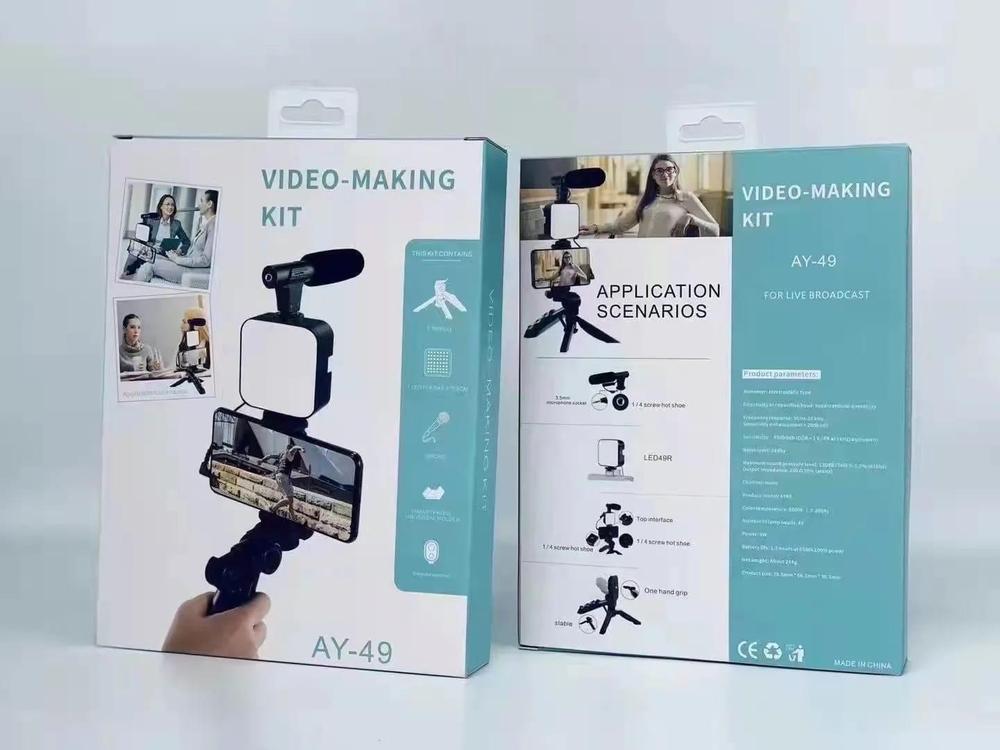 Portable Tripod Stand Black Adjustable Brightness 6500K