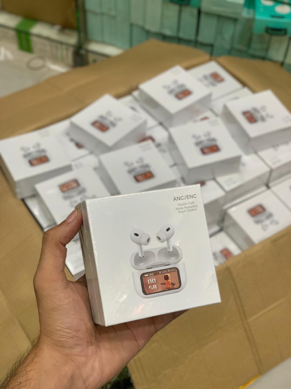 A9 Pro Display Airpods White Bluetooth 5.3 with ANC