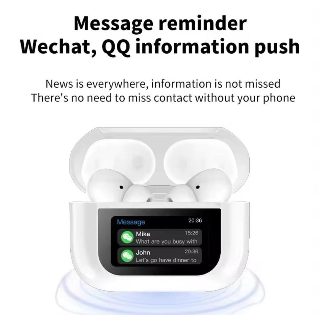A9 Pro Display Airpods White Bluetooth 5.3 with ANC