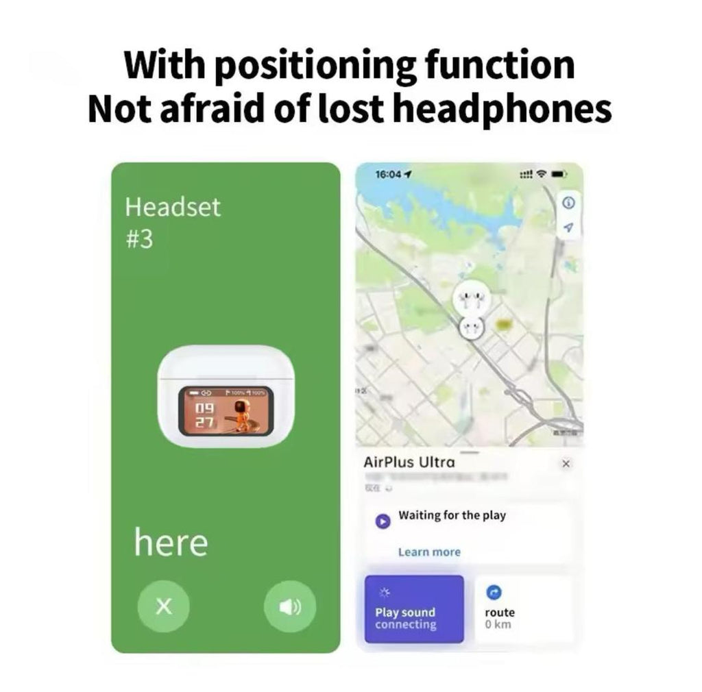 A9 Pro Display Airpods White Bluetooth 5.3 with ANC