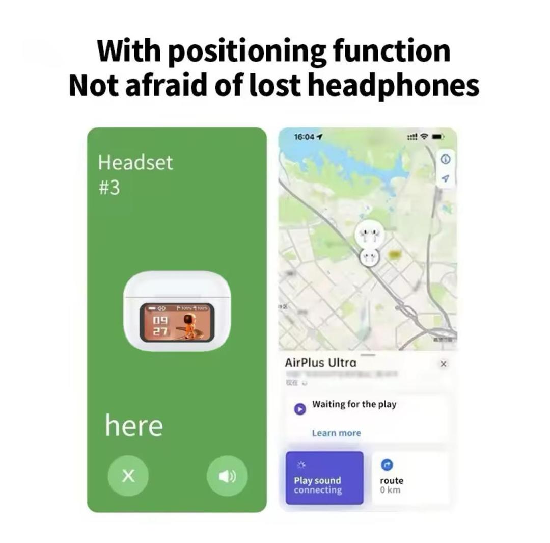 A9 Pro Display Airpods White Bluetooth 5.3 with ANC