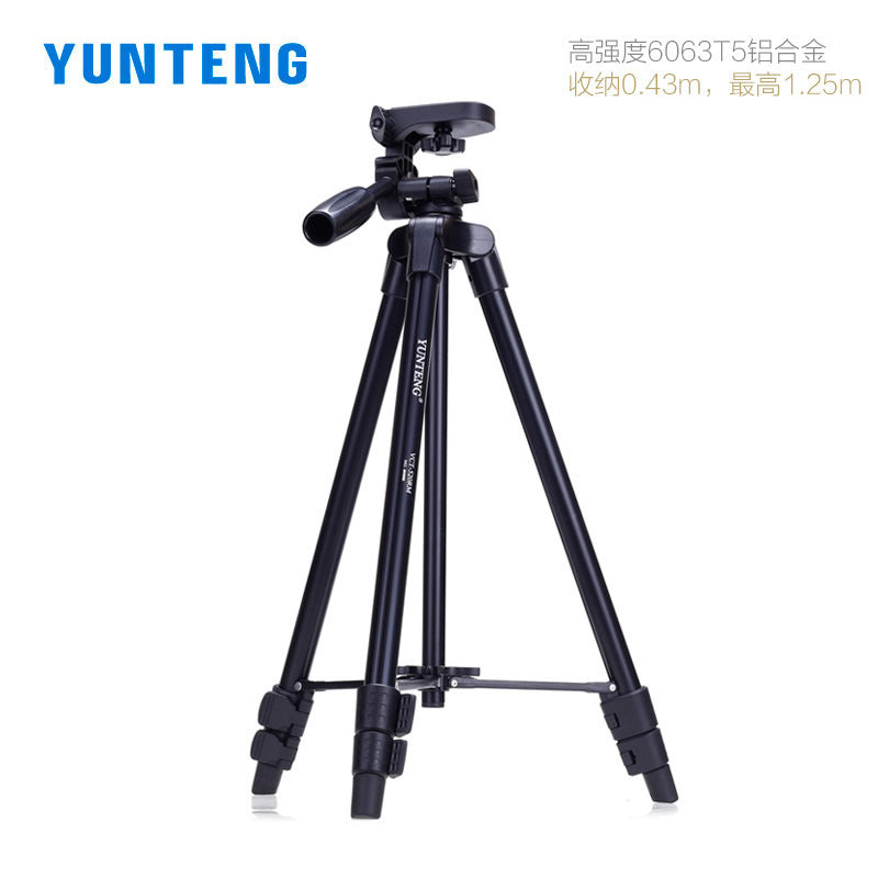 Yunteng Portable Tripod for Camera Phone Black Aluminum 1.25m