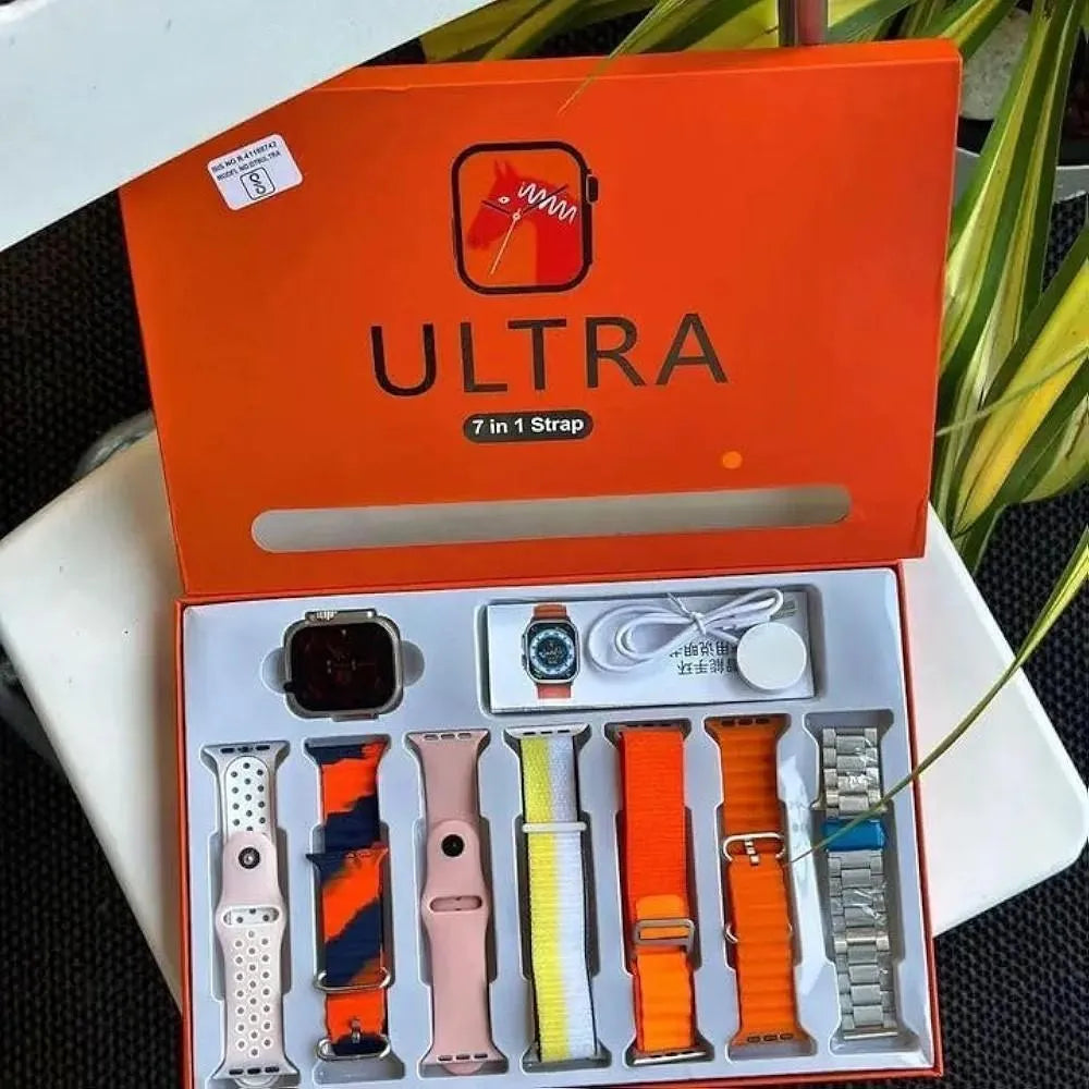 Ultra Smart Watch with 7 Color Straps