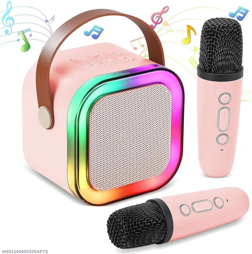 Portable LED Speaker Pink with 2 Microphones for Parties & Commutes