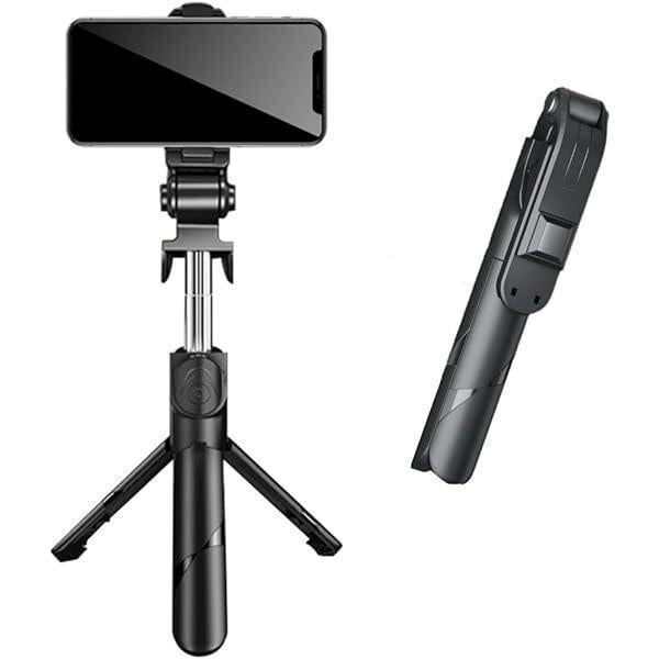 Black Foldable Selfie Stick with Tripod Base