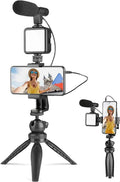 Portable Tripod Stand with Mic & Light Black
