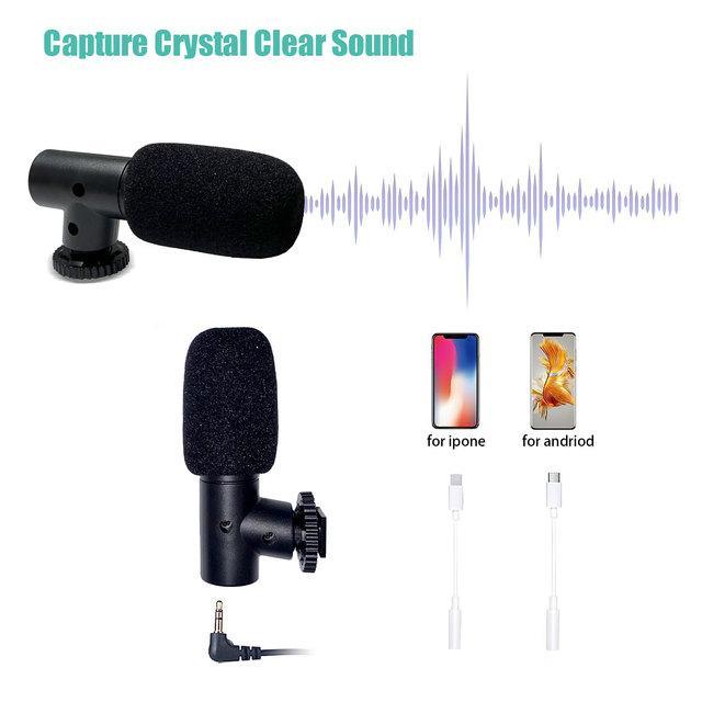 Portable Tripod Stand with Mic & Light Black