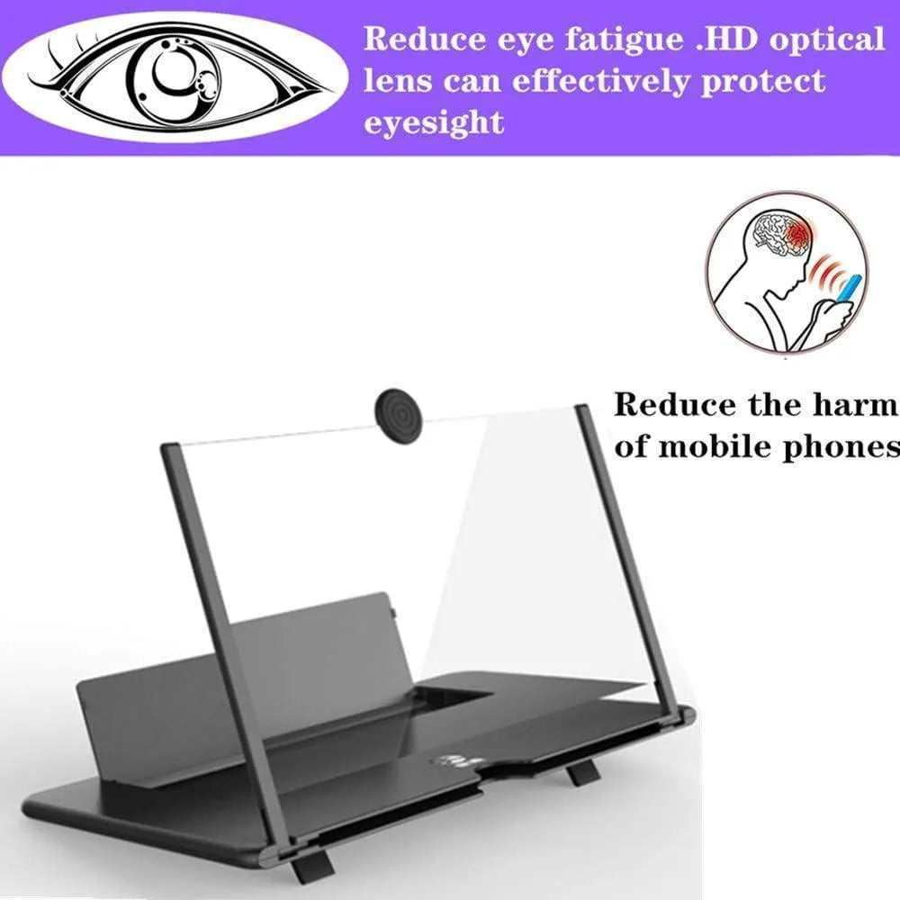 Video Amplifying Screen Black ABS Plastic for Tablets