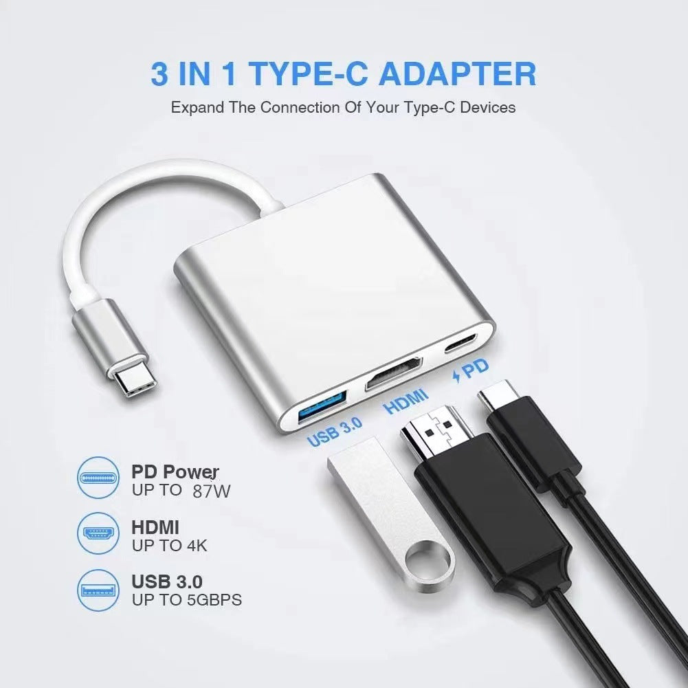 Type-C to HDMI 4K USB Dock Station Silver