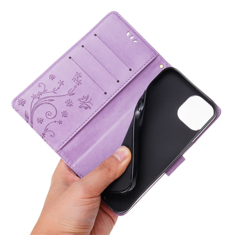 Butterfly Embossed Flip Leather Case for iPhone 17 Pro Max