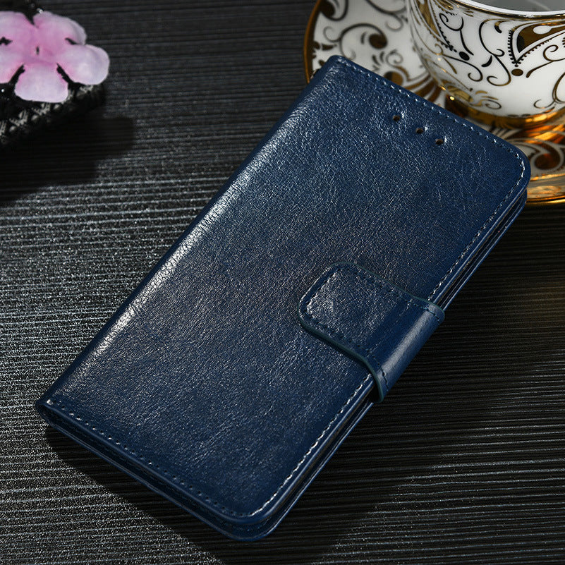 Premium Blue Leather Wallet Case for Samsung S24 FE & M52 5G