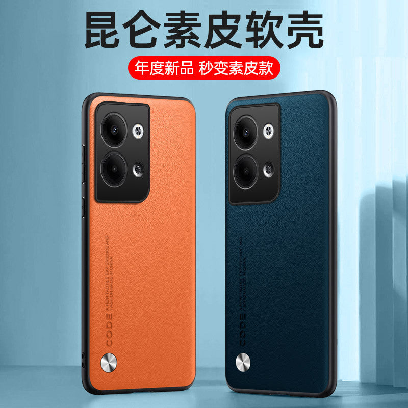 Premium Leather Phone Case for Reno14 Blue Skin Protection