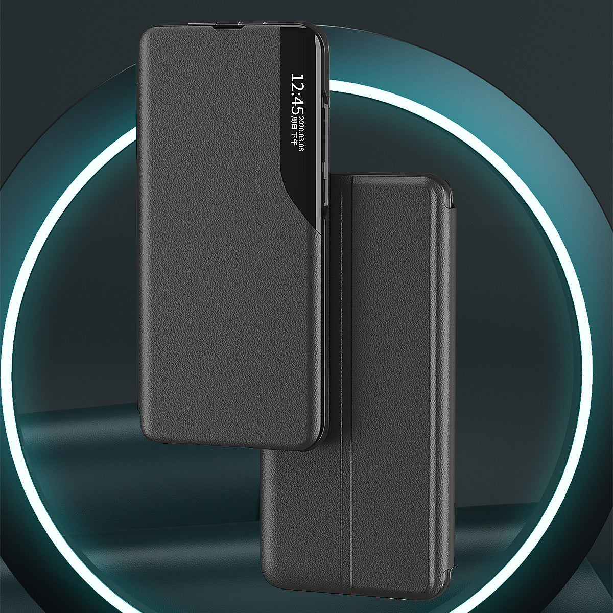 iPhone 17 Flip Case with Side Window Stand