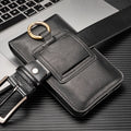 Black Leather Waist Bag for iPhone 12/11 Pro Max
