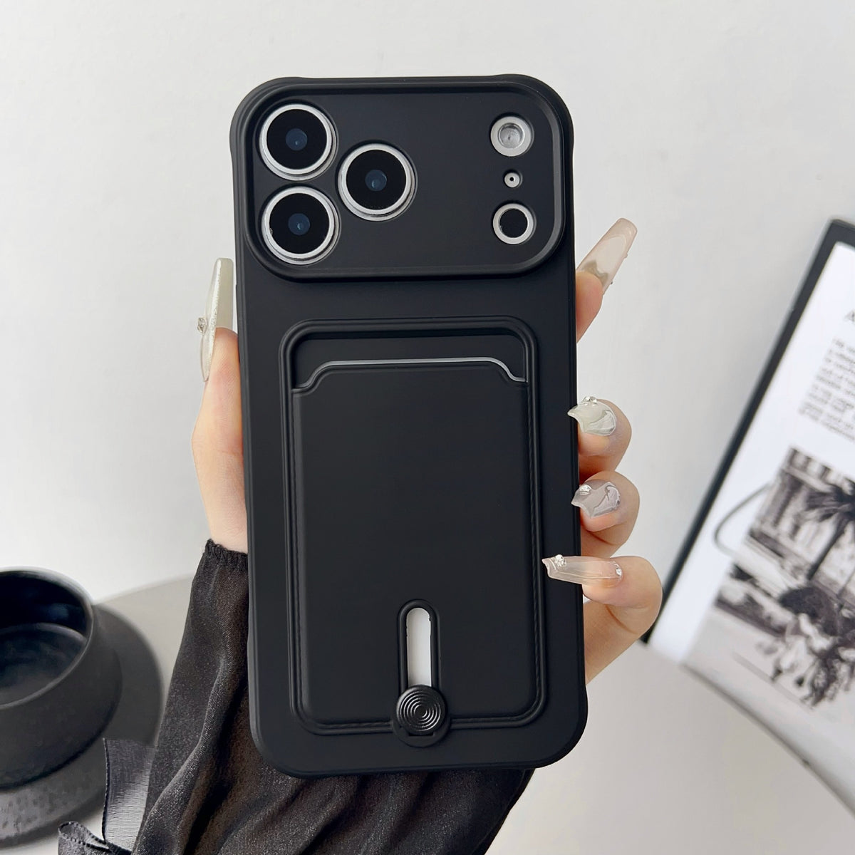 iPhone 17 Pro Max Card Holder Case Black Premium
