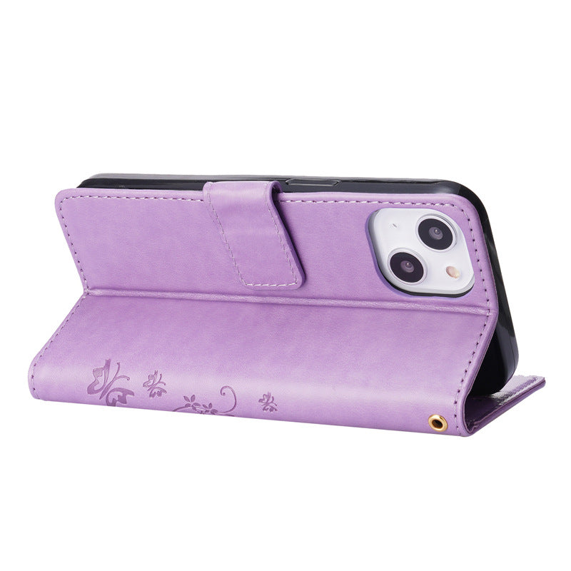 Butterfly Embossed Flip Leather Case for iPhone 17 Pro Max