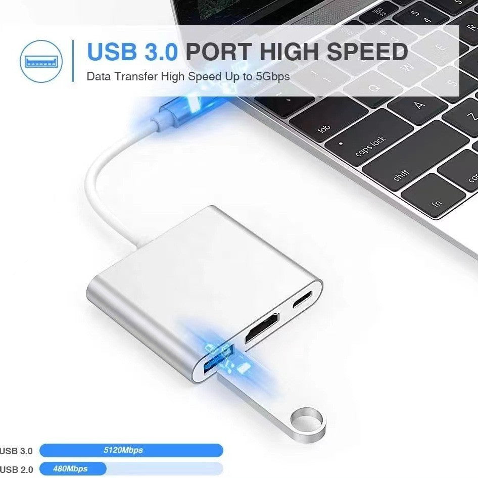 Type-C to HDMI 4K USB Docking Station Silver