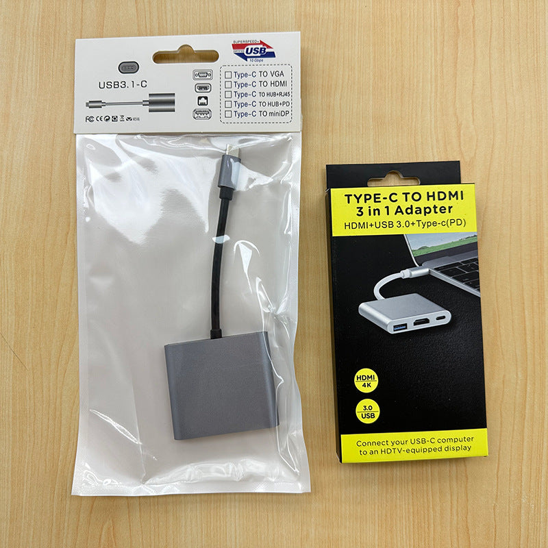 Type-C to HDMI 4K USB Dock Station Silver