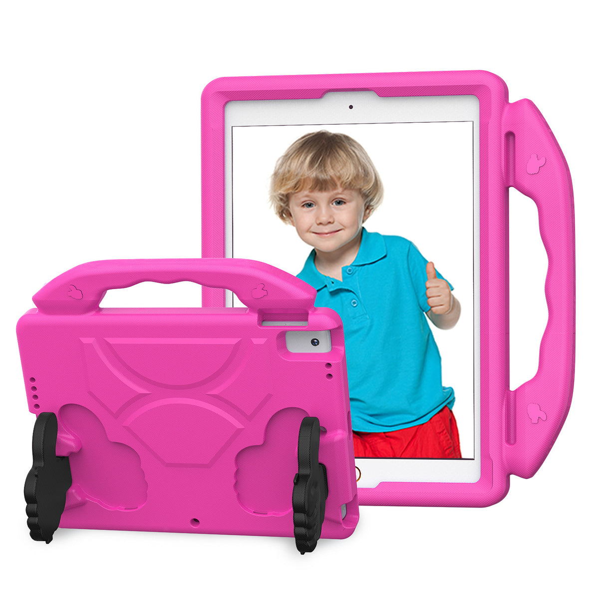 Pink Kids iPad 10.2 Case with Handle & Wheels