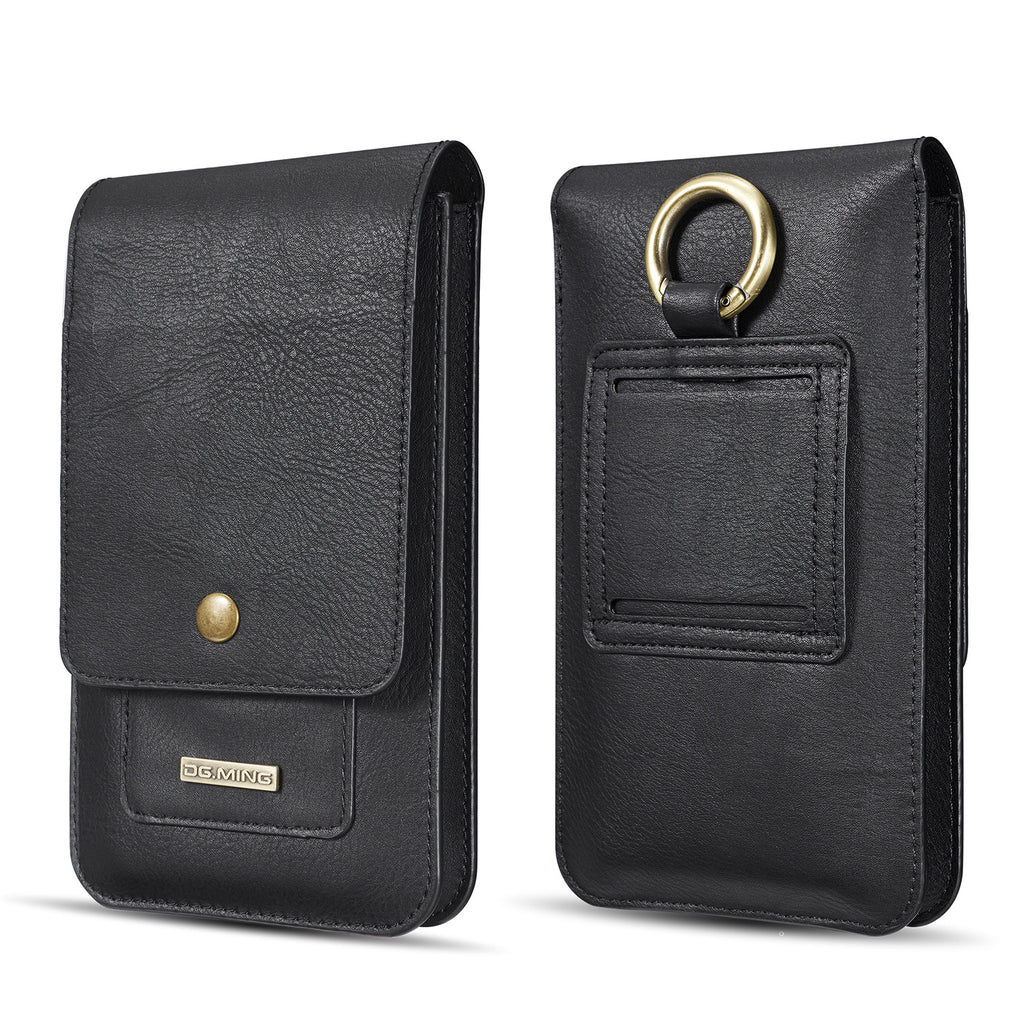Black Leather Waist Bag for iPhone 12/11 Pro Max