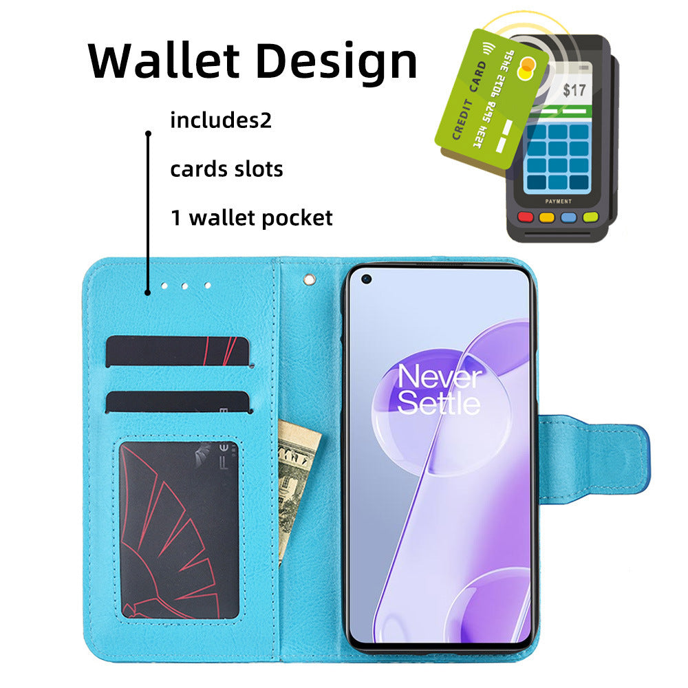 Premium Blue Leather Wallet Case for OnePlus Nord 4 5G