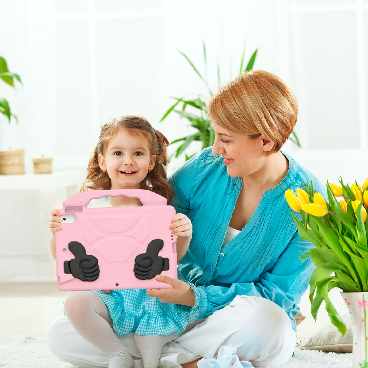 Pink Kids iPad 10.2 Case with Handle & Wheels