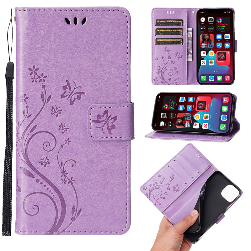 Butterfly Embossed Flip Leather Case for iPhone 17 Pro Max